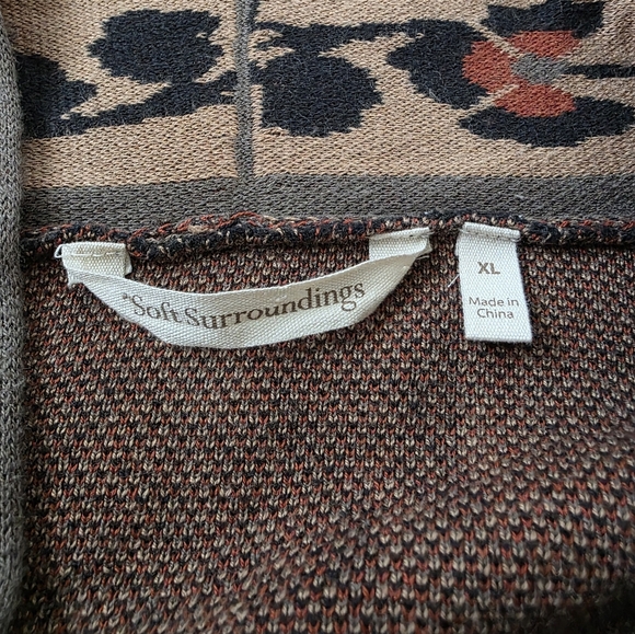 Soft Surroundings Jacquard Sweater Cardigan Paisley Tapestry Suzani Boho - Picture 6 of 7